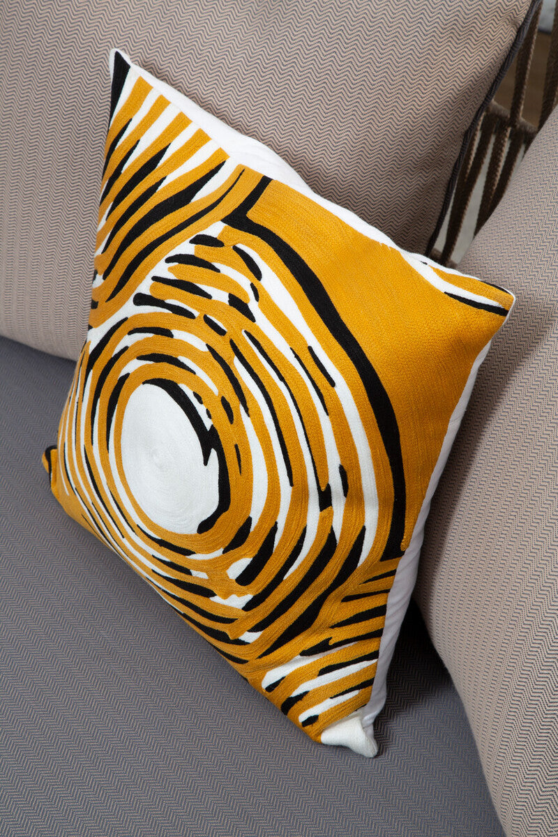 Circular Design Embroidered Cushion | Bosie Ozella