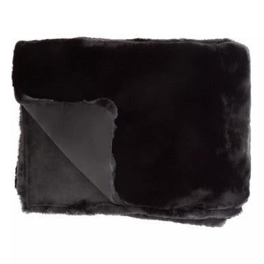 Bosie Lamina Black Faux Fur Throw