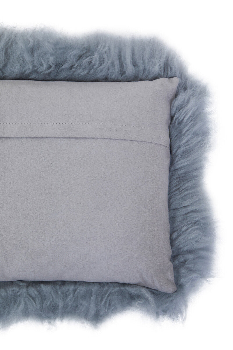 Bosie Real Mongolian Fur Grey Rectangular Cushion