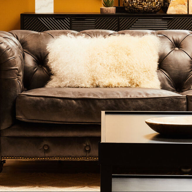 Bosie Real Fur Natural Ombre Rectangular Cushion | Mongolian