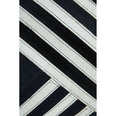 Bosie Black and White Hair on Leather Cushion | Safira