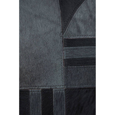 Bosie Black and Grey Hair on Leather Cushion | Safira