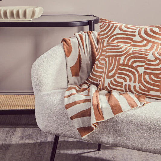 Bosie Ozella Natural And Terracotta Throw