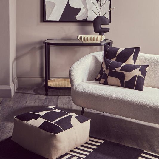 Bosie Ozella Natural And Black Square Floor Cushion