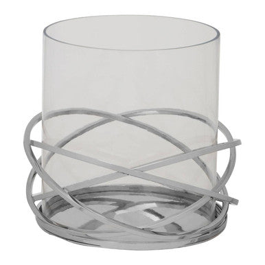Large Silver Finish Candle Holder | Luna Twist