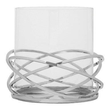 Luna Twist Large Silver Finish Candle Holder