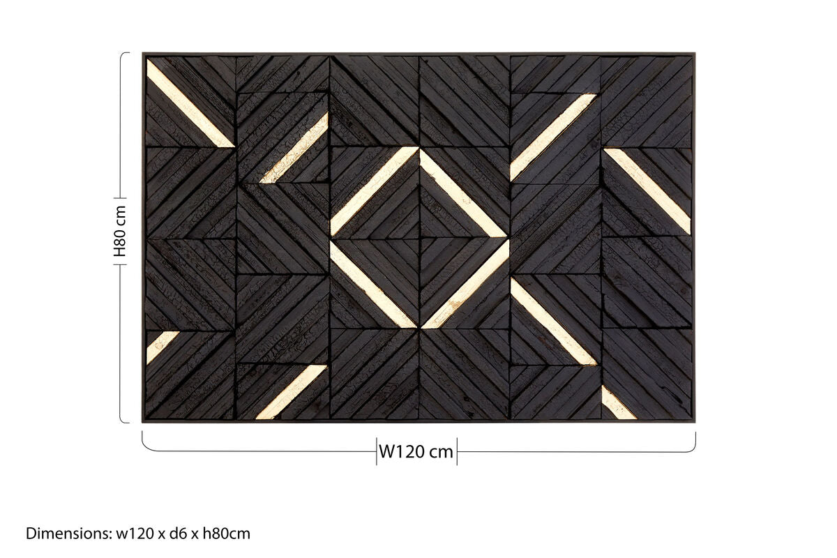 Modello Black Wood Carving Wall Art