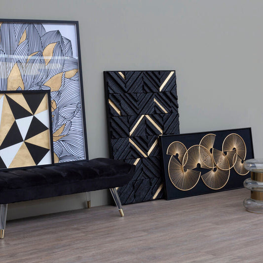 Modello Black Wood Carving Wall Art