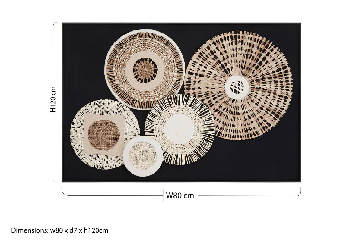 Natural and Black Paper Design Wall Art | Modello