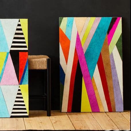 Safira Genuine Leather Striped Wall Art