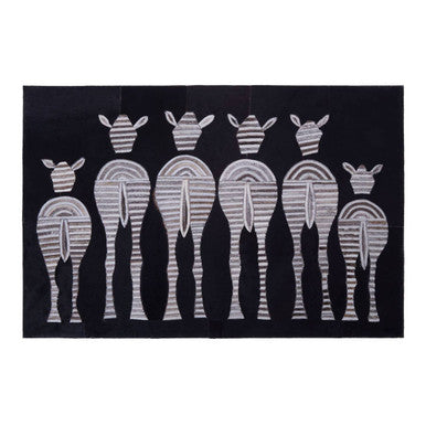 Leather Patchwork Zebra Wall Art | Safira