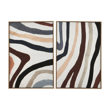 Astratto Set Of Two Multi Coloured Abstract Wall Art
