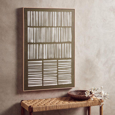 Astratto Green And Natural Textured Canvas Wall Art