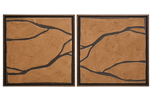 Astratto Set Of 2 Brown and Black Textured Wall Art