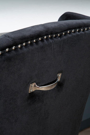 Kensington Townhouse Black Velvet Dining Chair with Dark Legs