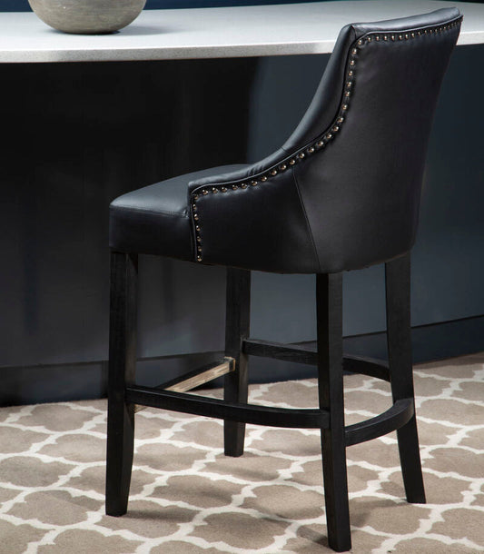 Kensington Townhouse Charcoal Leather Effect Bar Chair