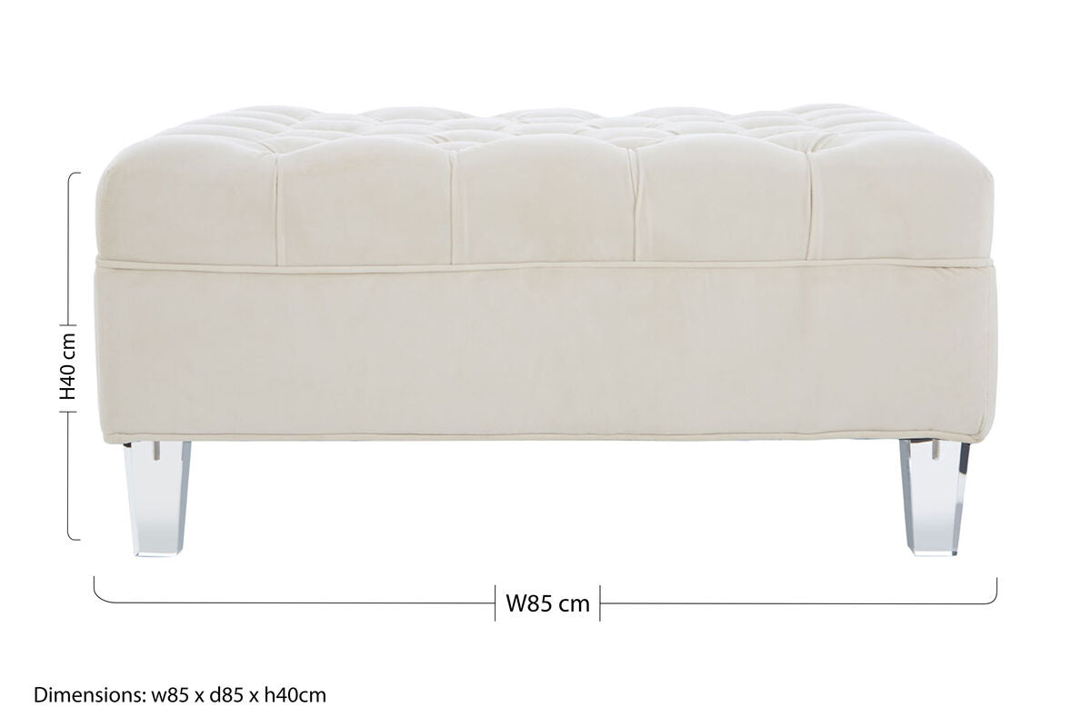 Samara Sand Fabric Footstool with Storage