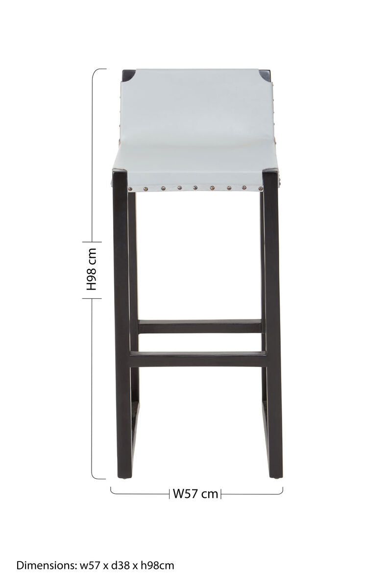 Grey Leather Bar Stool | Kendari