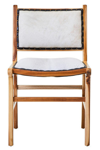 Natural Leather and Teak Wood Dining Chair | Kendari