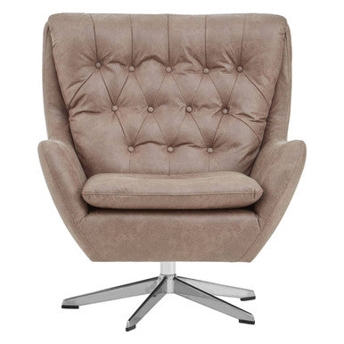 Harold Brown Leather Effect Swivel Chair