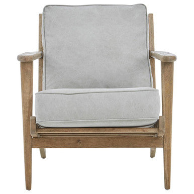 Harry Grey Linen oak frame Armchair