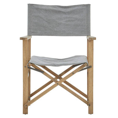 Hugh Grey linen Directors Chair