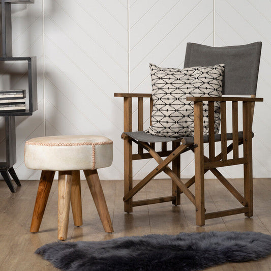 Hugh Grey linen Directors Chair