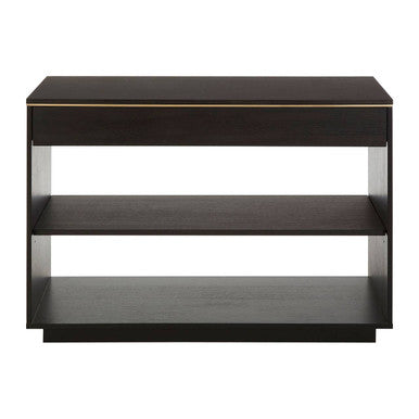 Brown Oak Veneer Wooden Console Table with Storage Space | Diamond