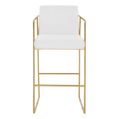 Piermount Mink Velvet And Gold Bar Stool