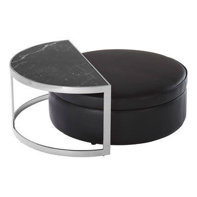 Black Stool and Coffee Table Set with Nesting Design | Piermount