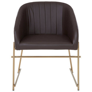 Brown Faux Leather Dining Chair | Delta