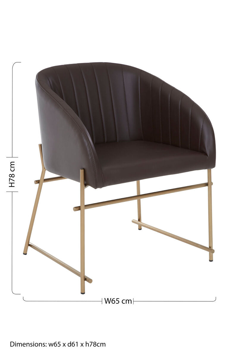 Brown Faux Leather Dining Chair | Delta