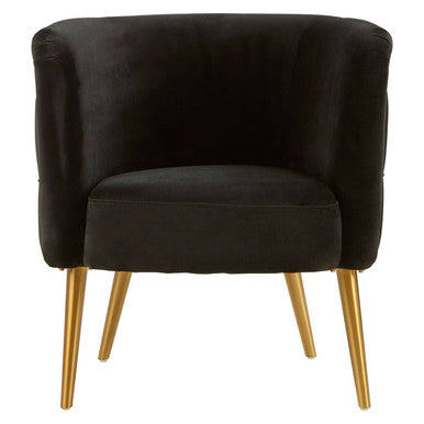 Manhattan Black Fabric Tub Chair with Button Tufting