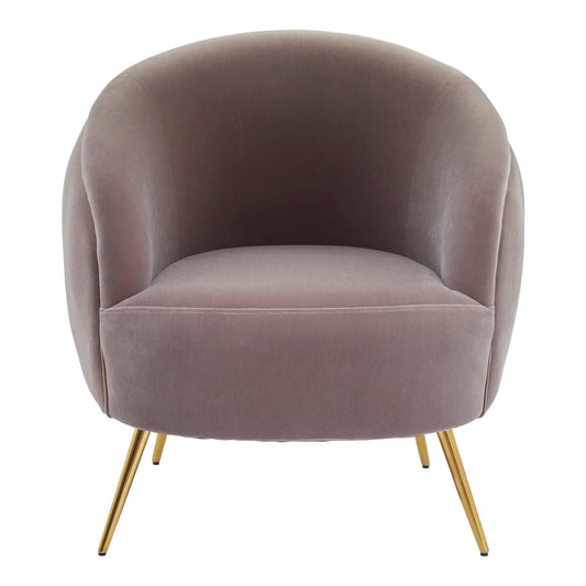 Manhattan Mink Velvet Accent Chair with Curved Back
