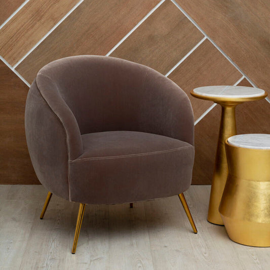 Manhattan Mink Velvet Armchair