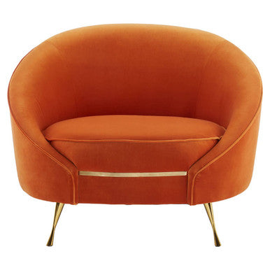 Orange Velvet Cocoon Chair | Manhattan