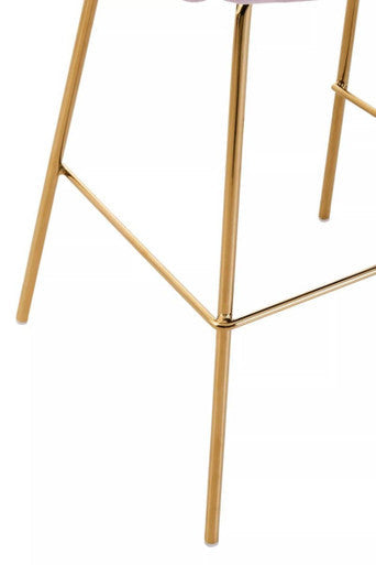 Tamzin Pink Velvet Low Back Bar Chair