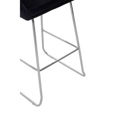 Black Velvet Bar Chair with Low Arms | Tamzin