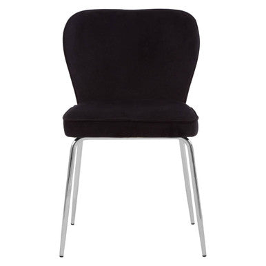 Curved Black Chrome Finish Dining Chair | Tamzin