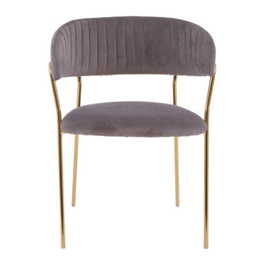 Mink Velvet Channel Tufted Dining Chair | Tamzin