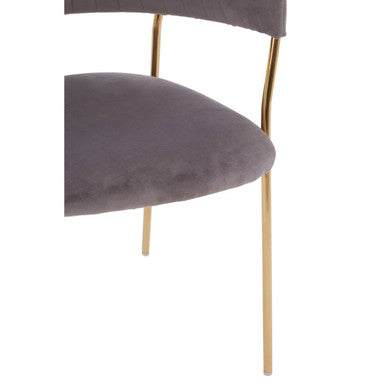 Mink Velvet Channel Tufted Dining Chair | Tamzin