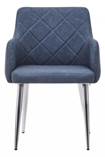 Dark Grey and Chrome Dining Chair | Tamzin