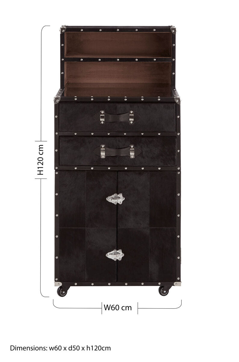 Kensington Townhouse Hair On Leather Drinks Cabinet