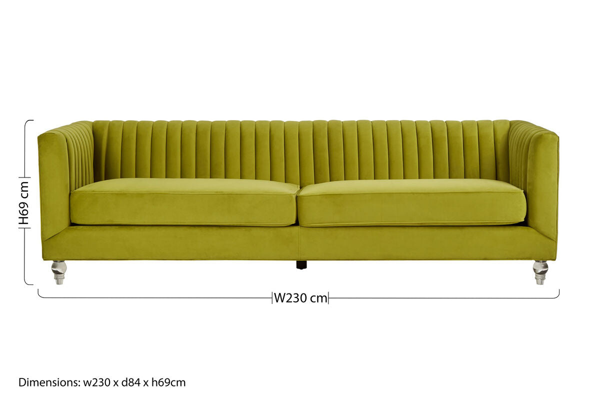 3 Seater Green Velvet Sofa | Brasa