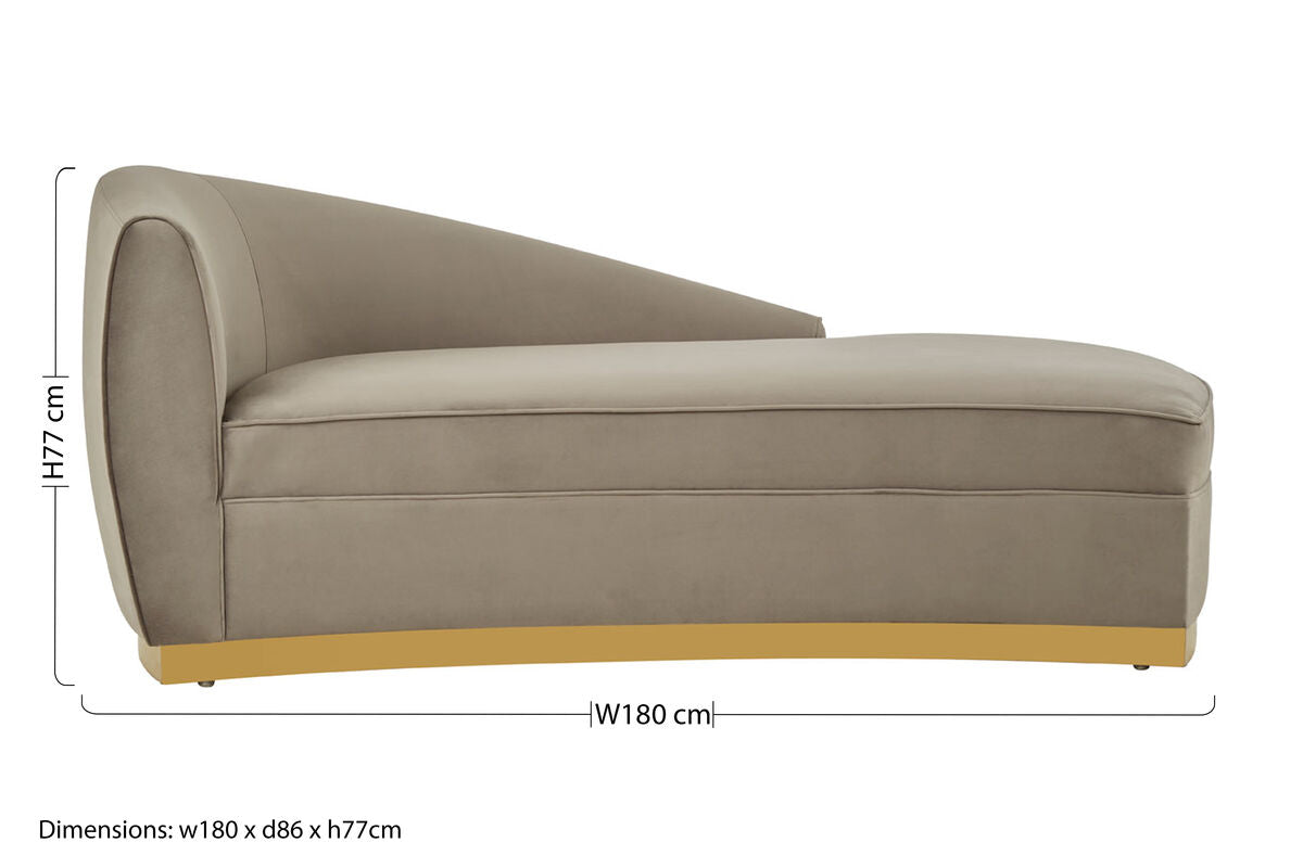 Grey Left Arm Chaise Longue | Batix
