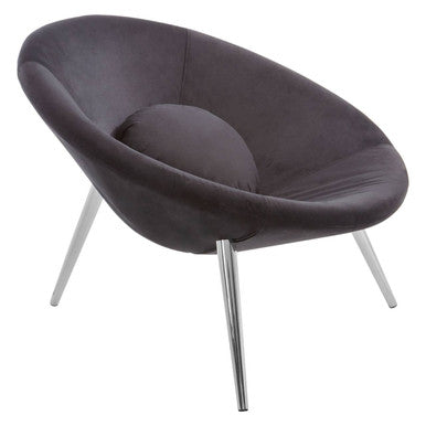 Arto Black Velvet Chair with Cushion