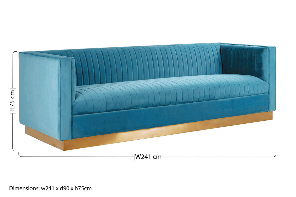 3 Seater Light Blue Sofa | Opal