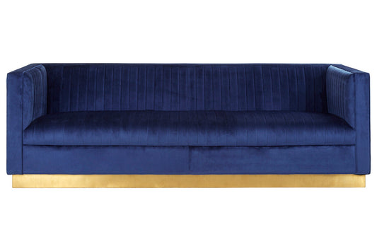 3 Seater Deep Blue Sofa, Opal