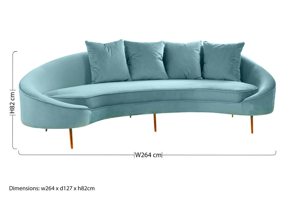 Osdin 4 Seat Light Turquoise Sofa
