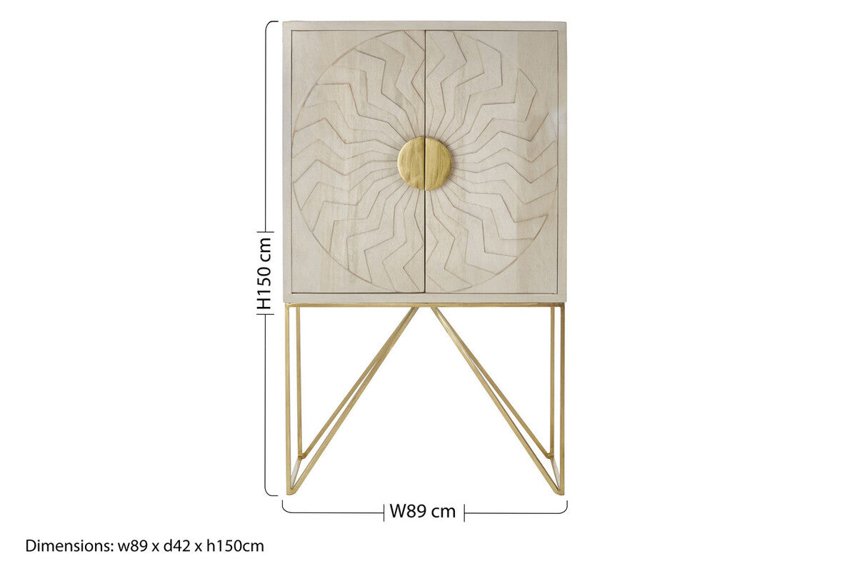 White Wash Mango Wood Cabinet | Sadras